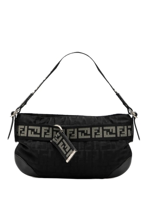Fendi Pre-Owned 2000-2010 Zucca Nylon Zip Code shoulder bag - Black