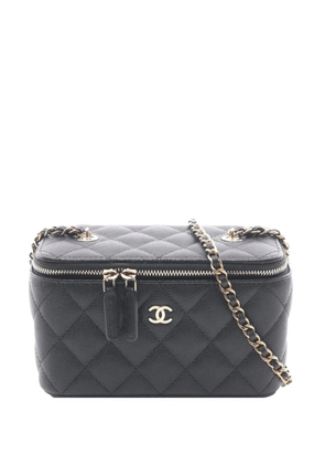 CHANEL Pre-Owned 2021-2026 Small Quilted Caviar Vanity Case With Chain crossbody bag - Black