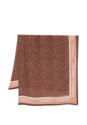 TWINSET animal-print scarf - Brown