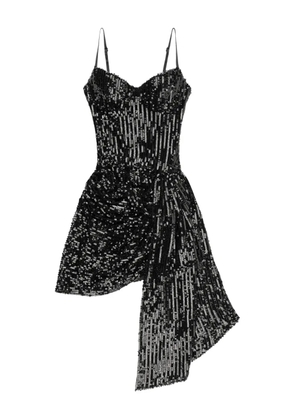 AREA wrapped mini dress - Black