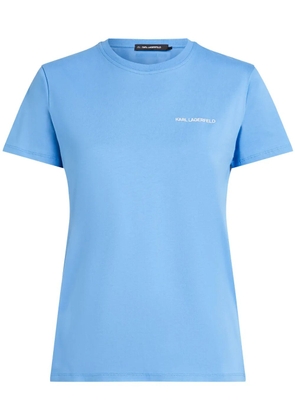 Karl Lagerfeld logo-embroidered T-shirt - Blue