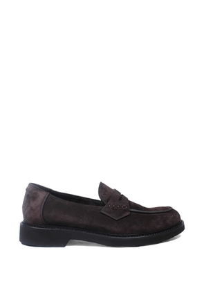 Canali panelled penny leather loafers - Brown