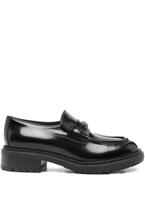 Casadei metal detail loafers - Black