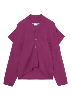 Comme Des Garçons draped buttoned-up cardigan - Purple