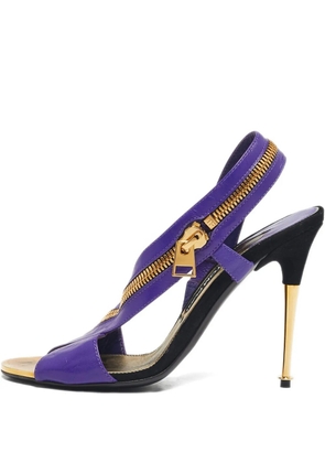 Tom Ford Pre-Owned zip calf leather sandals 11.5 cm - Purple