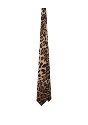Dolce & Gabbana leopard-print tie - Brown