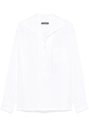 Dolce & Gabbana long-sleeve linen shirt - White