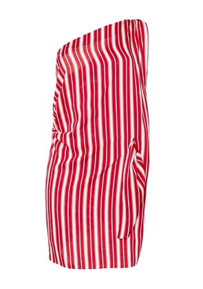 BLAKLACE striped one-shoulder mini dress - Red
