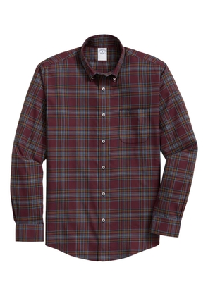 Brooks Brothers plaid-patterned button-down shirt - Red