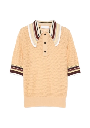 Toga Pulla lace-knitted polo top - Neutrals