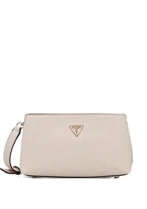 GUESS USA logo-plaque satchel bag - Neutrals