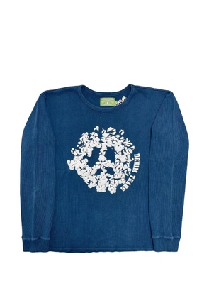 Denim Tears university-graphic long-sleeves T-shirt - Blue