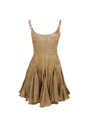 AZEEZA Solenne embellished-strap mini dress - Gold