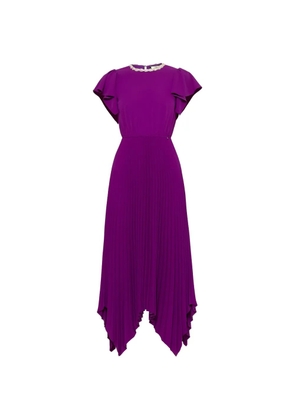 NISSA crystal-embellished pleated dress - Purple