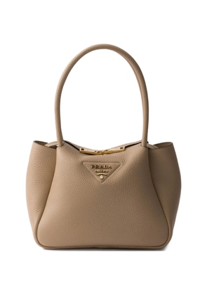Prada small logo-lettering tote bag - Neutrals