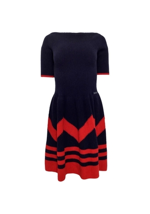Louis Vuitton Pre-Owned round-neck ribbed-knit midi dress - Blue