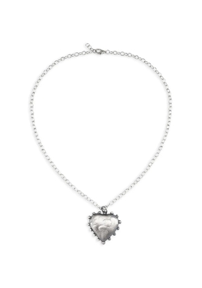 Poison Drop Lab heart pendant chain necklace - Silver