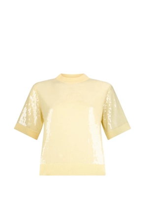 LIU JO sequin-embroidery round-neck T-shirt - Yellow