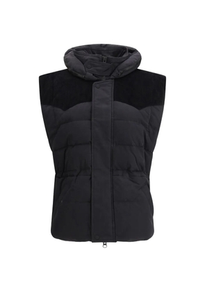 MARANT ÉTOILE corduroy-panel hooded gilet - Black