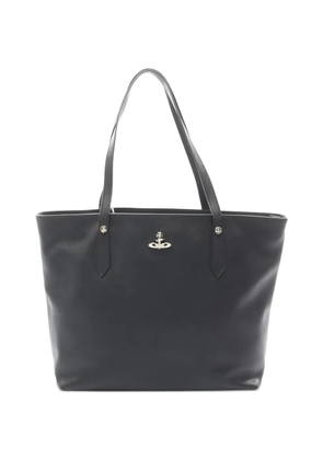 Vivienne Westwood Pre-Owned 2020s Orb-plaque leather tote bag - Black