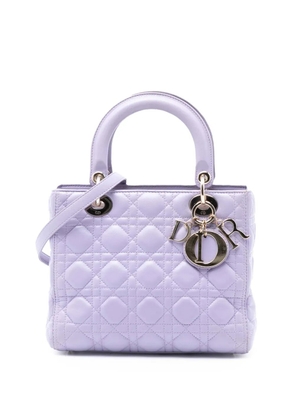 Christian Dior Pre-Owned 2015 Medium Lambskin Cannage Lady Dior satchel - Purple