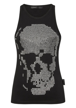 Philipp Plein skull-embellished ribbed tank top - Black