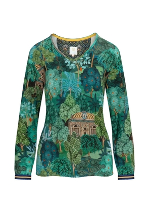 PIP STUDIO long-sleeved printed T-shirt - Green