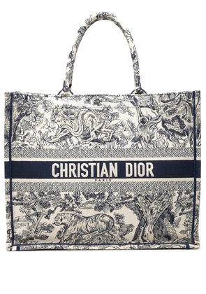 Christian Dior Pre-Owned 2024 Large Canvas Embroidered Dioriviera Toile De Jouy Book tote bag - Blue