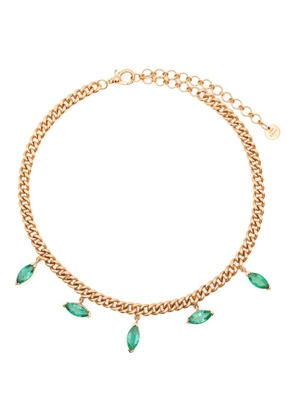 SHAY 18K rose gold emerald marquise necklace