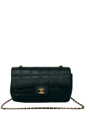 CHANEL Pre-Owned 2008-2009 Mini Square Chocolate Bar Lambskin Single Flap crossbody bag - Black