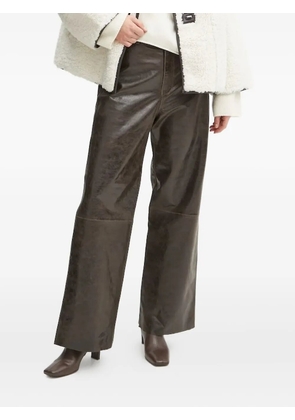 Day Birger Et Mikkelsen drawstring leather trousers - Brown