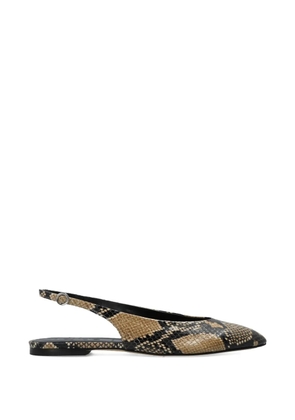 Aeyde snake-pattern flat pumps - Neutrals