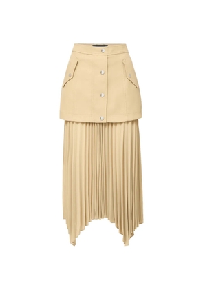 Veronica Beard Patricka pleated midi skirt - Neutrals