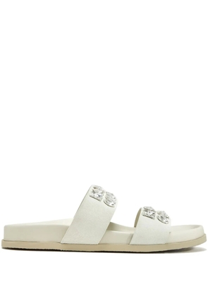 Pedro Garcia Dily crystal-embellished double-strap sandals - White