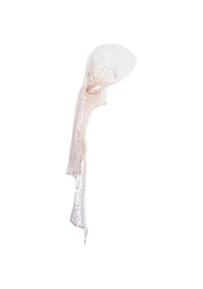 MANURÍ Pixie sequin-embellished headscarf - Neutrals