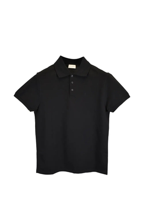 Saint Laurent Pre-Owned Cassandre cotton polo shirt - Black