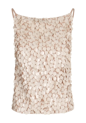 P.A.R.O.S.H. sequin-embellished top - Neutrals