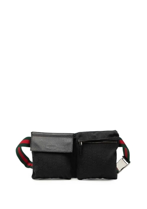 Gucci Pre-Owned 2000-2015 GG Canvas Web Double Pocket belt bag - Black