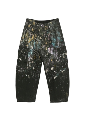 CROQUIS cotton printed pocket pants - Black