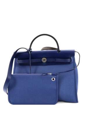 Hermès Pre-Owned Herbag Zip Leather and Toile 31 shoulder bag - Blue