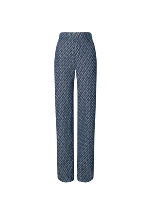 Tory Burch patterned straight-leg jeans - Blue
