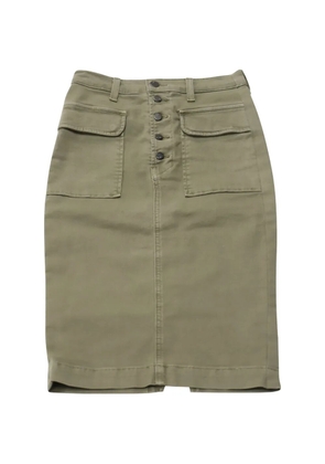 J Brand patch-pocket button pencil skirt - Green