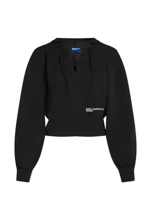 Karl Lagerfeld Jeans lace-up hoodie - Black