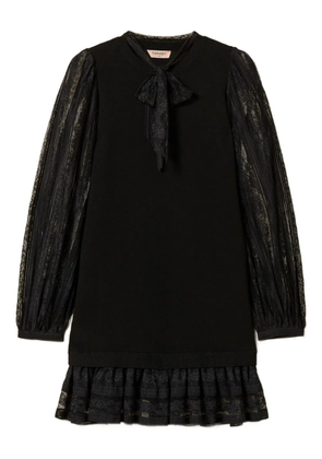 TWINSET lace short knit dress - Black