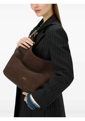 Furla Lara suede shoulder bag - Brown