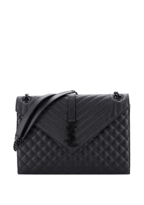 Saint Laurent Pre-Owned Classic Monogram Envelope Satchel Mixed Matelasse Leather Large shoulder bag - Black