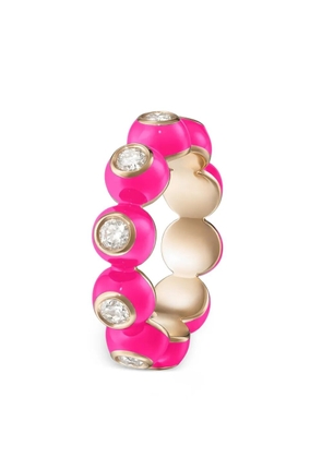 Melissa Kaye 18K yellow gold Neon Pink Audrey Diamond Eternity band
