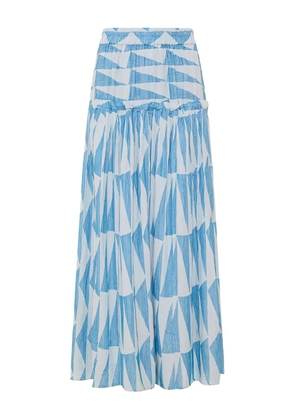 PEARL & CAVIAR Zakar geometric maxi skirt - Blue