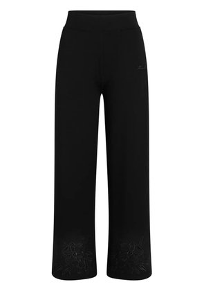 Karl Lagerfeld floral-embroidered track pants - Black