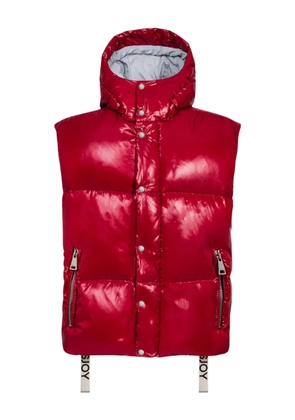 Khrisjoy hooded zip-up puffer-design gilet - Red